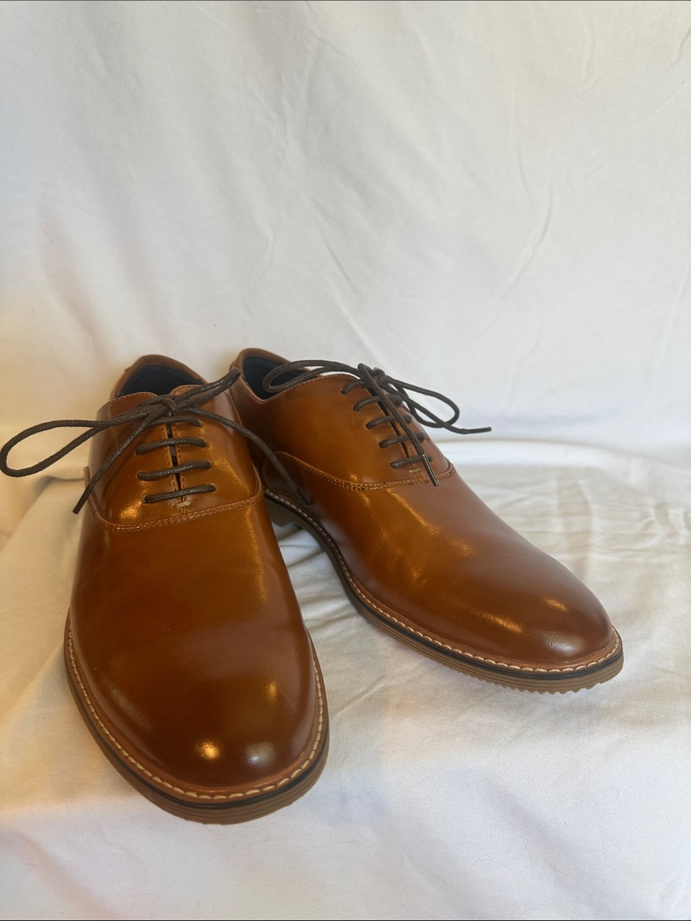 Steve Madden Men's Tan Leather Derby Oxfords